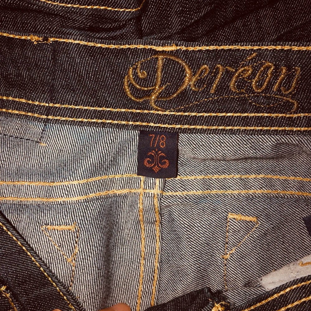 House of Dereon jeans. Hip, boot cut, retro, size 7/8. 32 length.